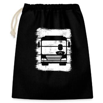 Retro Busfahrer - Geschenkbeutel aus Baumwolle (40 x 50 cm) - Schwarz - Vorne