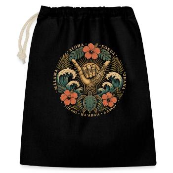 Aloha Shaka Values - Gift Bag 40 x 50 cm - black - Front