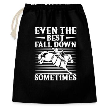 Cheval de rodéo Même le meilleur cowboy tombant - Sac cadeau 40 x 50 cm - noir - Devant