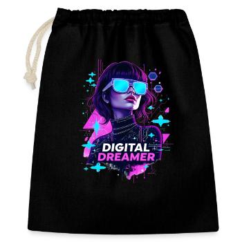 Dreamer Cyberpunk Girl Digitale - Sac cadeau 40 x 50 cm - noir - Devant