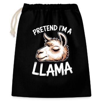 Lama Sprüche Lamas Lustiges Lama Geschenk - Geschenkbeutel aus Baumwolle (40 x 50 cm) - Schwarz - Vorne
