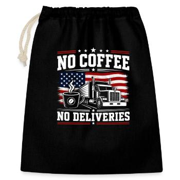 Camions de caféine et transport - Sac cadeau 40 x 50 cm - noir - Devant