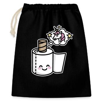 Never grow up - Unicorn toilet paper - Gift Bag 40 x 50 cm - black - Front