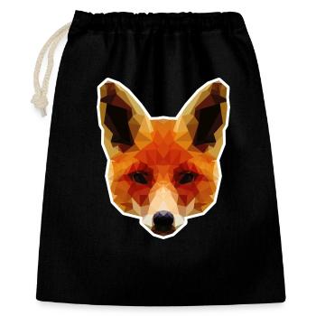 Renard polygonal orange - Sac cadeau 40 x 50 cm - noir - Devant
