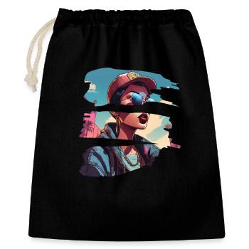 girl girlie wild punk freestyle love peace style - Gift Bag 40 x 50 cm - black - Front