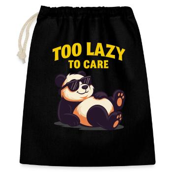 Conception de panda trop paresseux pour s'en soucier - Sac cadeau 40 x 50 cm - noir - Devant