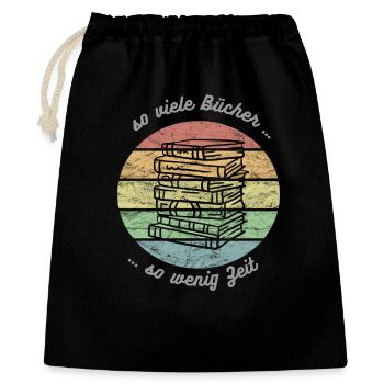 Tant de livres... si peu de temps pour lire le livre - Sac cadeau 40 x 50 cm - noir - Devant