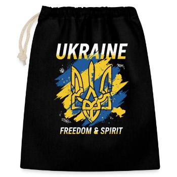 Ukraine Freiheit Wappen Kunst - Geschenkbeutel aus Baumwolle (40 x 50 cm) - Schwarz - Vorne