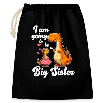 Become a Big Sister Dino - Gift Bag 40 x 50 cm - black - Front