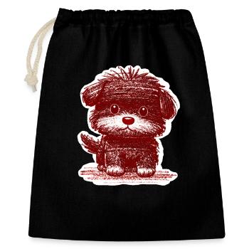 Fuzzy Puppy (Red) - Gift Bag 40 x 50 cm - black - Front