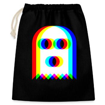 👻 RGB-Geist - Geschenkbeutel aus Baumwolle (40 x 50 cm) - Schwarz - Vorne