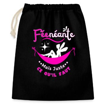 Fée-néante mais juste ce qu'il faut - Sac cadeau 40 x 50 cm - noir - Devant