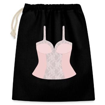 Lace Pink Corset Bodice - Gift Bag 40 x 50 cm - black - Front