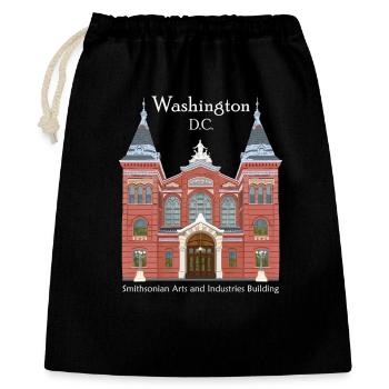 Washington DC., Handzeichnung Museum - Geschenkbeutel aus Baumwolle (40 x 50 cm) - Schwarz - Vorne