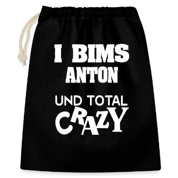 Crazy Anton - Geschenkbeutel aus Baumwolle (40 x 50 cm) - Schwarz - Vorne