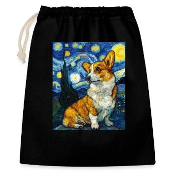 Welsh Corgi Pembroke - Geschenkbeutel aus Baumwolle (40 x 50 cm) - Schwarz - Vorne