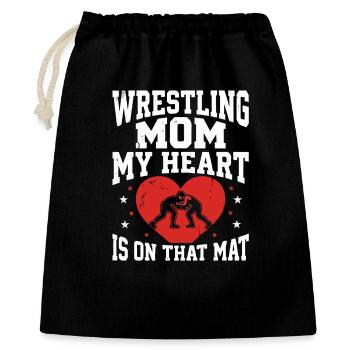 Cœur de maman de lutte sur ce tapis - Sac cadeau 40 x 50 cm - noir - Devant
