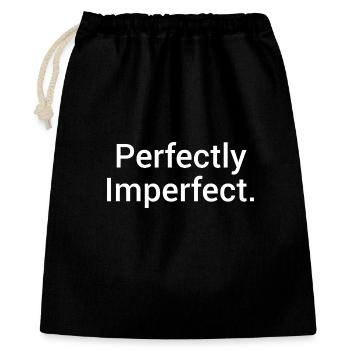Parfaitement imparfait. – Déclaration minimaliste - Sac cadeau 40 x 50 cm - noir - Devant