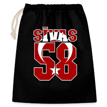 Sivas 51 Türkei - Geschenkbeutel aus Baumwolle (40 x 50 cm) - Schwarz - Vorne