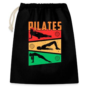 PILATES-BILDER - Geschenkbeutel aus Baumwolle (40 x 50 cm) - Schwarz - Vorne
