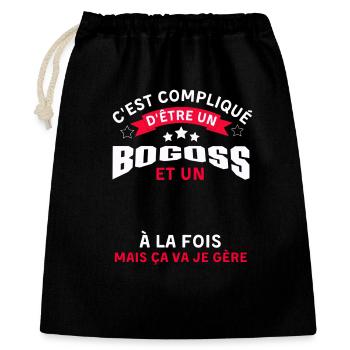 Pas facile d être un bogoss - Sac cadeau 40 x 50 cm - noir - Devant