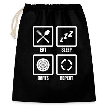 Manger des fléchettes pour dormir répéter - Sac cadeau 40 x 50 cm - noir - Devant
