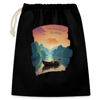 Le son du silence - Soleil couchant - Sac cadeau 40 x 50 cm - noir - Devant