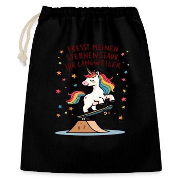 Planche à roulettes Licorne - Sac cadeau 40 x 50 cm - noir - Devant