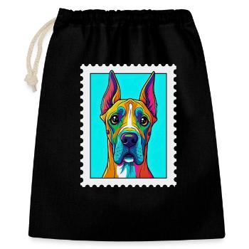 Chien coloré dans le style pop art - Sac cadeau 40 x 50 cm - noir - Devant