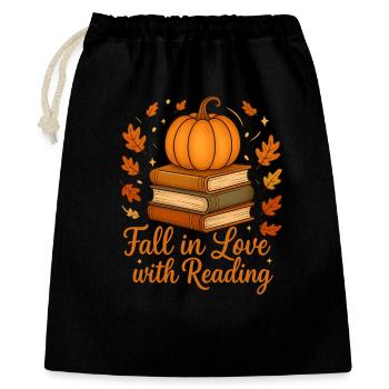 Books and Pumpkin - Fall in Love with Reading - Gift Bag 40 x 50 cm - black - Front
