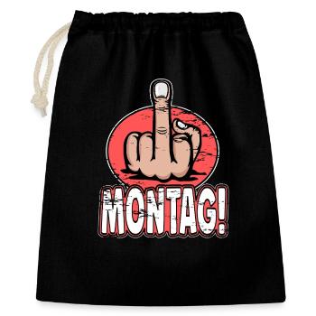 Middle Finger Stinky Finger Monday Design used - Gift Bag 40 x 50 cm - black - Front