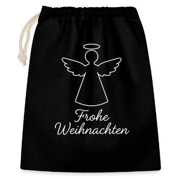 Süßer Weihnachtsengel , Advent engel Weinachten - Geschenkbeutel aus Baumwolle (40 x 50 cm) - Schwarz - Vorne