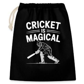 Drôle de cricket : Jeu de cricket vintage - Sac cadeau 40 x 50 cm - noir - Devant