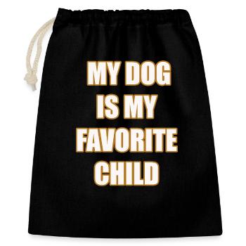 Mon chien est mon enfant préféré Drôle de t-shirt pour chien - Sac cadeau 40 x 50 cm - noir - Devant