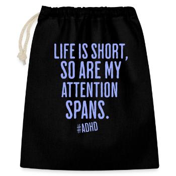 Life is short, so is attention - Gift Bag 40 x 50 cm - black - Front
