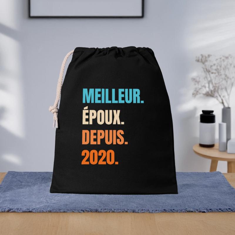 Bester Ehemann seit 2020 Geschenk-Ehemann Geschenkbeutel aus Baumwolle (40 x 50 cm)