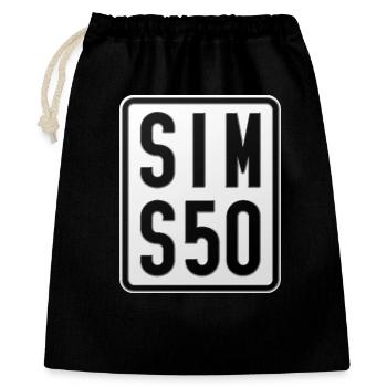 Simson S50 Moped Kennzeichen - Geschenkbeutel aus Baumwolle (40 x 50 cm) - Schwarz - Vorne