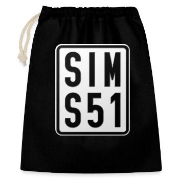 Simson S51 Moped Kennzeichen - Geschenkbeutel aus Baumwolle (40 x 50 cm) - Schwarz - Vorne