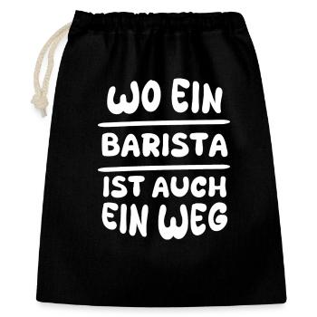 Geschenk für Barista - Geschenkbeutel aus Baumwolle (40 x 50 cm) - Schwarz - Vorne