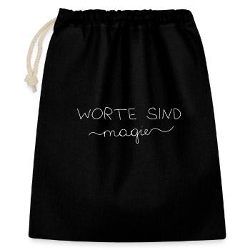 Worte sind Magie  - Geschenkbeutel aus Baumwolle (40 x 50 cm) - Schwarz - Vorne