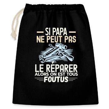 Papa réparateur Papa Bricoleur - Sac cadeau 40 x 50 cm - noir - Devant