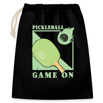 Pickleball Spieler - Geschenkbeutel aus Baumwolle (40 x 50 cm) - Schwarz - Vorne
