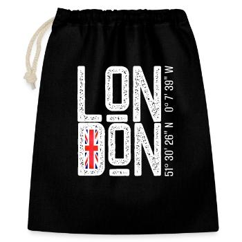 London Flag Distressed Typo - Gift Bag 40 x 50 cm - black - Front
