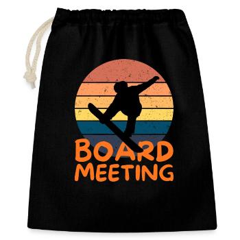 Snowboarding Board Meeting - Geschenkbeutel aus Baumwolle (40 x 50 cm) - Schwarz - Vorne