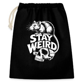 Reste Rat Crâne Bizarre - Sac cadeau 40 x 50 cm - noir - Devant