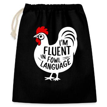 Je parle couramment la langue des avieuses. Drôle, spirituel. - Sac cadeau 40 x 50 cm - noir - Devant