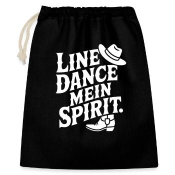 Line Dance Mein Spirit - Geschenkbeutel aus Baumwolle (40 x 50 cm) - Schwarz - Vorne