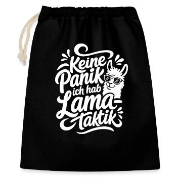 Lama Drama Kein Problem Spruch Humor - Geschenkbeutel aus Baumwolle (40 x 50 cm) - Schwarz - Vorne