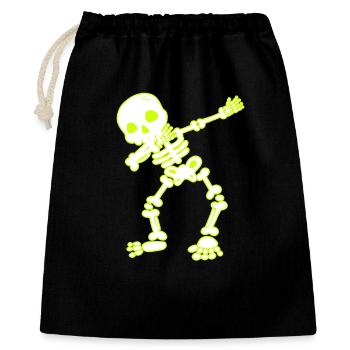 Halloween Dab Dance Skelett I Dabbender Geist - Geschenkbeutel aus Baumwolle (40 x 50 cm) - Schwarz - Vorne