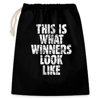 This is what winners look like (Vintage Weiß) - Geschenkbeutel aus Baumwolle (40 x 50 cm) - Schwarz - Vorne